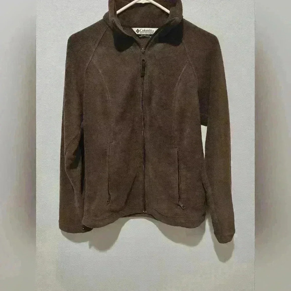 Columbia Women's Fleece Jacket Medium Brown Coffee Warm Great Condition Hiking - Picture 2 of 8